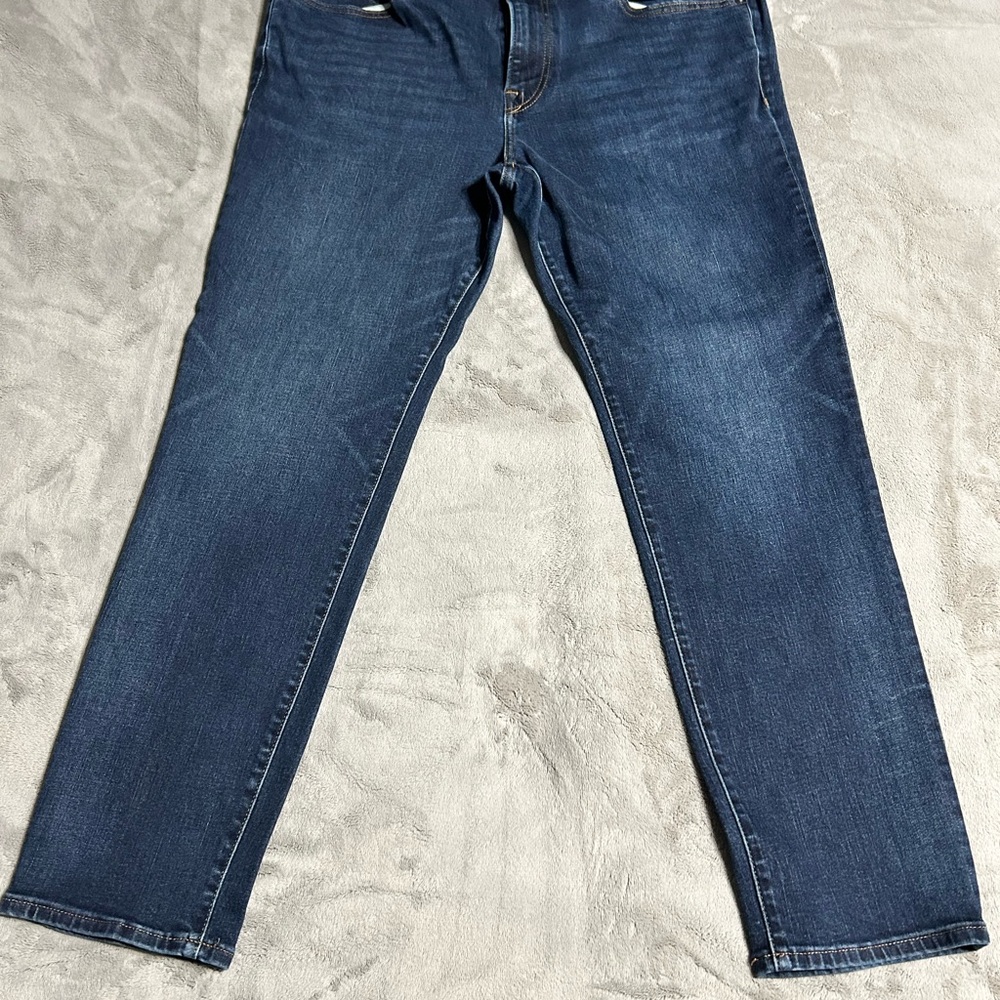 Express Men's Slim Straight Jeans in Dark Blue